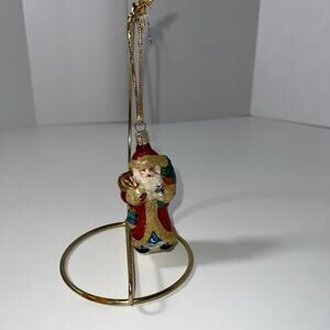WoW Vintage Hand Blown Mercury Glass Santa Ornament Made In Czech Republic